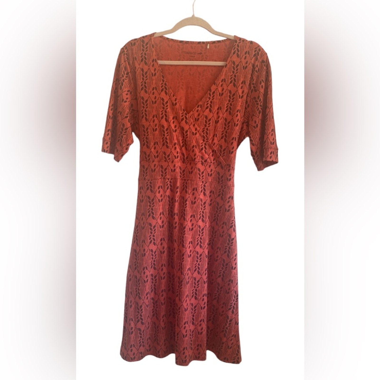 Toad&Co. Womenâs Large Print V Neck Midi Dress